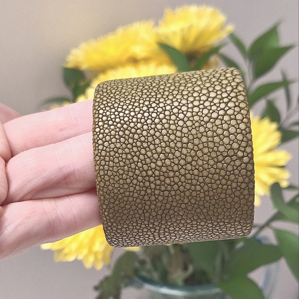 Green Stingray Leather Cuff Bracelet